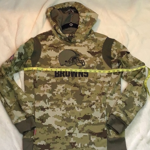 FLASH SALE Nike 🏈 Cleveland Browns  Camo hoodie Dri fit - Picture 10 of 12